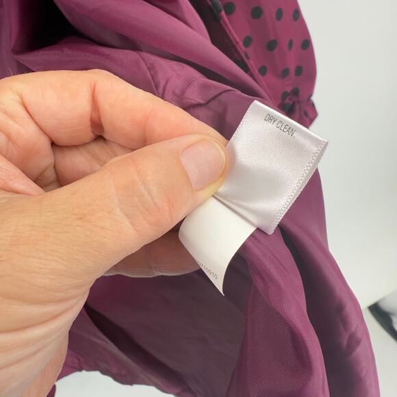 Y2K Elle Women’s Size XL Burgundy Black Polka Dot Blazer Jacket Retro Statement - Picture 7 of 9